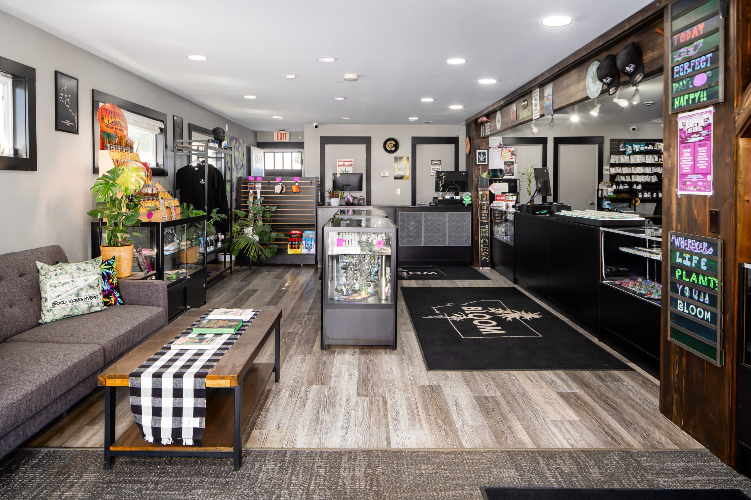Interior of Bloom's Weed dispensary in Butte Montana