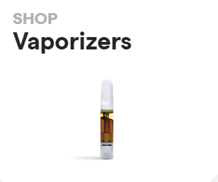 An image of a cannabis Vape with the call to action "Shop Vaporizers"